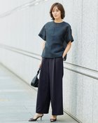 【ドゥクラッセ/DoCLASSE】のリネンタッチ・タックセミワイドパンツ68cm ミッドナイトブルー|ID: prp329100004485521 ipo3291000000031619329