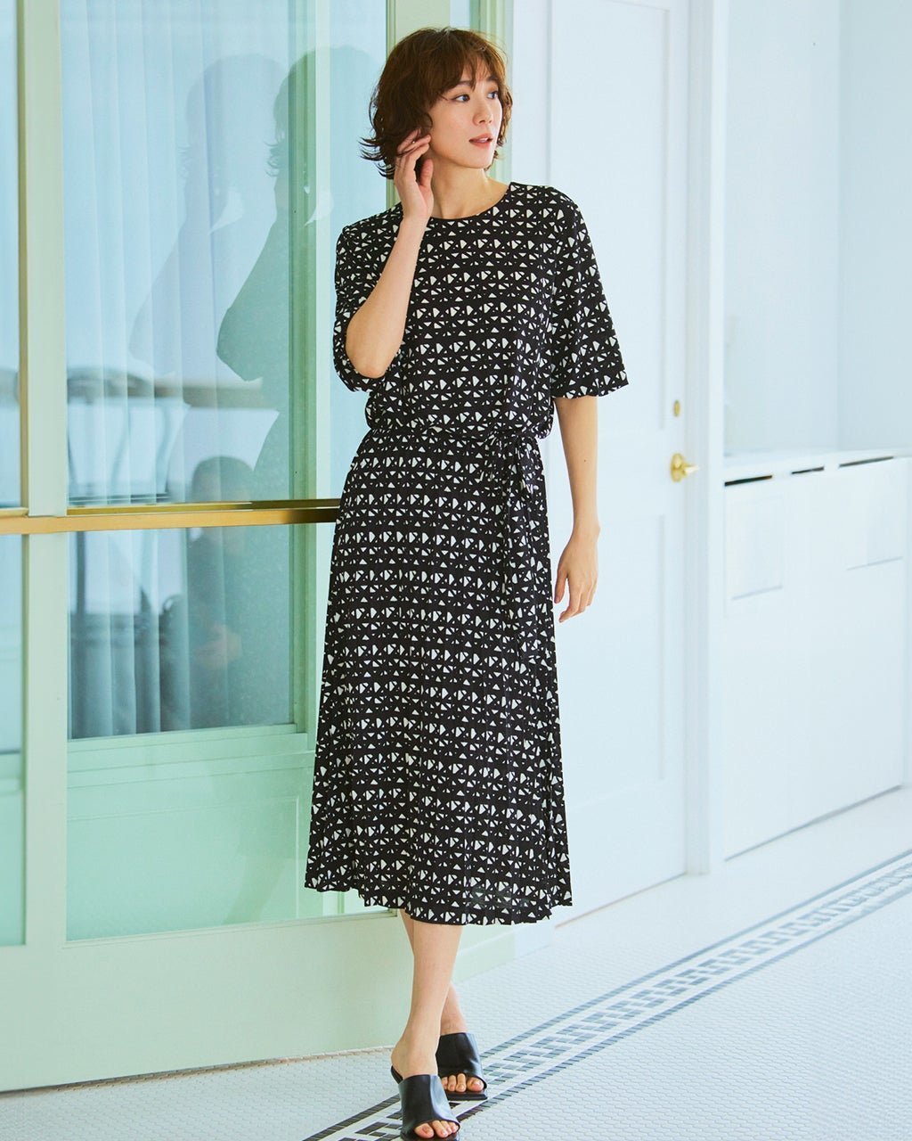 【ドゥクラッセ/DoCLASSE】のUVスラブ・プリーツワンピース/7分袖 人気、トレンドファッション・服の通販 founy(ファニー) 　ファッション　Fashion　レディースファッション　WOMEN　ワンピース　Dress　プリーツ　Pleats　エレガント 上品　Elegant　夏　Summer　 other-1|ID: prp329100004485524 ipo3291000000031793316