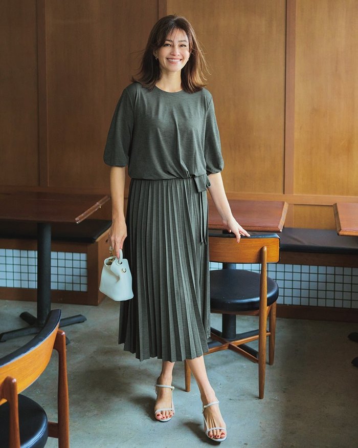 【ドゥクラッセ/DoCLASSE】のUVスラブ・プリーツワンピース/7分袖 インテリア・キッズ・メンズ・レディースファッション・服の通販 founy(ファニー) https://founy.com/ ファッション Fashion レディースファッション Fashion for Women ワンピース Dresses プリーツ Pleats, Pleated エレガント 上品 Elegant 夏 Summer |ID: prp329100004485524 ipo3291000000033974812