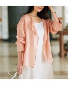 【ドゥクラッセ/DoCLASSE】のシアーラミー・ノーカラージャケット ピンクベージュ|ID:prp329100004485529