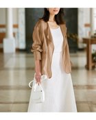 【ドゥクラッセ/DoCLASSE】のシアーラミー・ノーカラージャケット ベージュ|ID:prp329100004485529