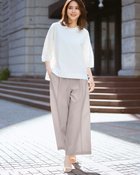 【ドゥクラッセ/DoCLASSE】のリネンタッチ・タックセミワイドパンツ64cm グレージュ|ID: prp329100004485532 ipo3291000000031619394