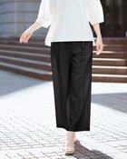 【ドゥクラッセ/DoCLASSE】のリネンタッチ・タックセミワイドパンツ64cm ブラック|ID: prp329100004485532 ipo3291000000031619396
