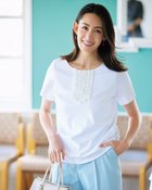 【ドゥクラッセ/DoCLASSE】のシフォンフリル/スーピマ・ドゥクラッセTシャツ ホワイト|ID: prp329100004485537 ipo3291000000034707300