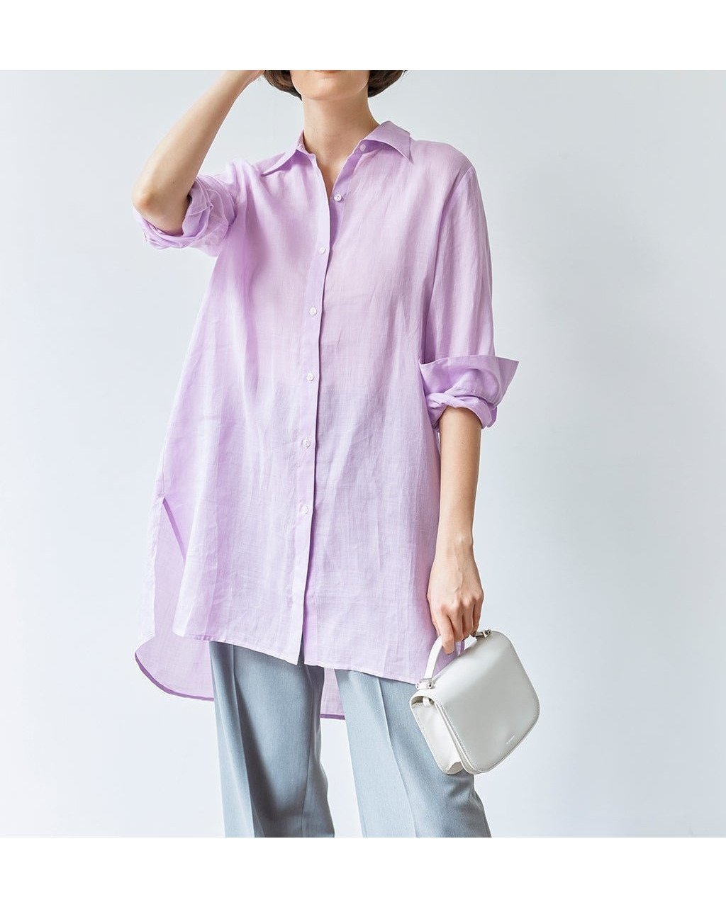 【ドゥクラッセ/DoCLASSE】のシアーラミー・ロングシャツ インテリア・キッズ・メンズ・レディースファッション・服の通販 founy(ファニー) 　ファッション　Fashion　レディースファッション　WOMEN　トップス・カットソー　Tops/Tshirt　シャツ/ブラウス　Shirts/Blouses　NEW・新作・新着・新入荷　New Arrivals　チュニック　Tunic　ドレープ　Drape　ロング　Long　ライラック|ID: prp329100004485538 ipo3291000000031619440