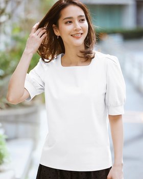 【ドゥクラッセ/DoCLASSE】のスクエアネック・パフ袖/スーピマ・ドゥクラッセTシャツ 人気、トレンドファッション・服の通販 founy(ファニー) ファッション Fashion レディースファッション WOMEN トップス・カットソー Tops/Tshirt シャツ/ブラウス Shirts/Blouses ロング / Tシャツ T-Shirts カットソー Cut and Sewn カシミヤ Cashmere カットソー Cut And Sew カフス Cuffs シフォン Chiffon シンプル Simple スクエア Square スリーブ Sleeve ダブル Double なめらか Smooth フェミニン Feminine フリル Frills フロント Front 夏 Summer |ID:prp329100004485547