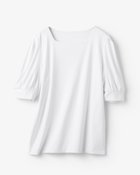【ドゥクラッセ/DoCLASSE】のスクエアネック・パフ袖/スーピマ・ドゥクラッセTシャツ ホワイト|ID:prp329100004485547