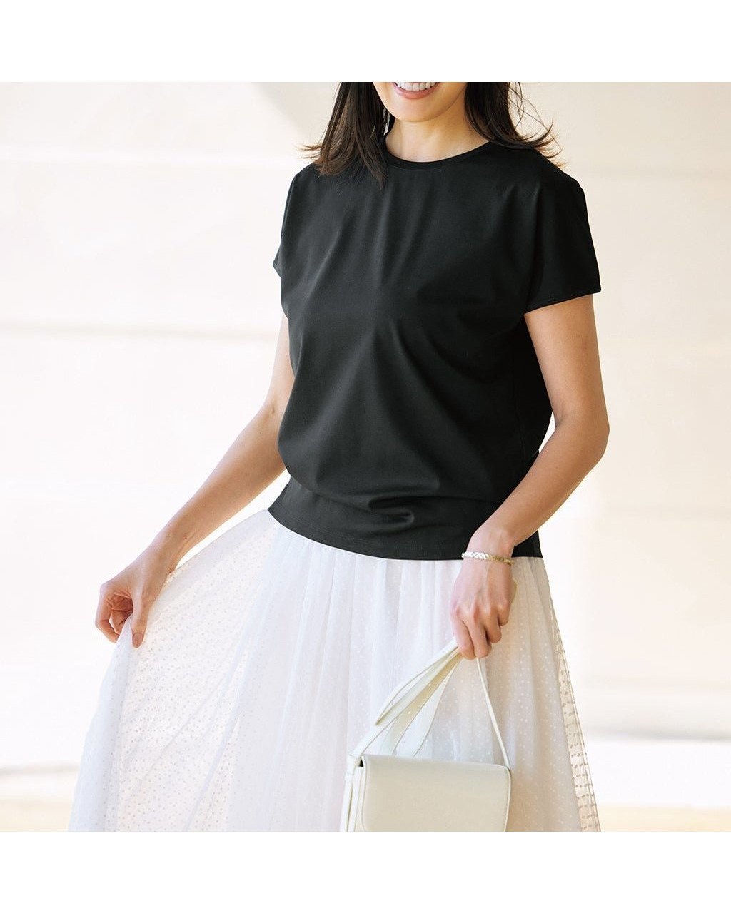 【ドゥクラッセ/DoCLASSE】のシルキーポンチ・フレンチスリーブT 人気、トレンドファッション・服の通販 founy(ファニー) 　ファッション　Fashion　レディースファッション　WOMEN　トップス・カットソー　Tops/Tshirt　シャツ/ブラウス　Shirts/Blouses　ロング / Tシャツ　T-Shirts　カットソー　Cut and Sewn　NEW・新作・新着・新入荷　New Arrivals　なめらか　Smooth　インナー　Inner　カットソー　Cut And Sew　シンプル　Simple　スリーブ　Sleeve　フレンチ　French　夏　Summer　 other-1|ID: prp329100004485559 ipo3291000000031619573