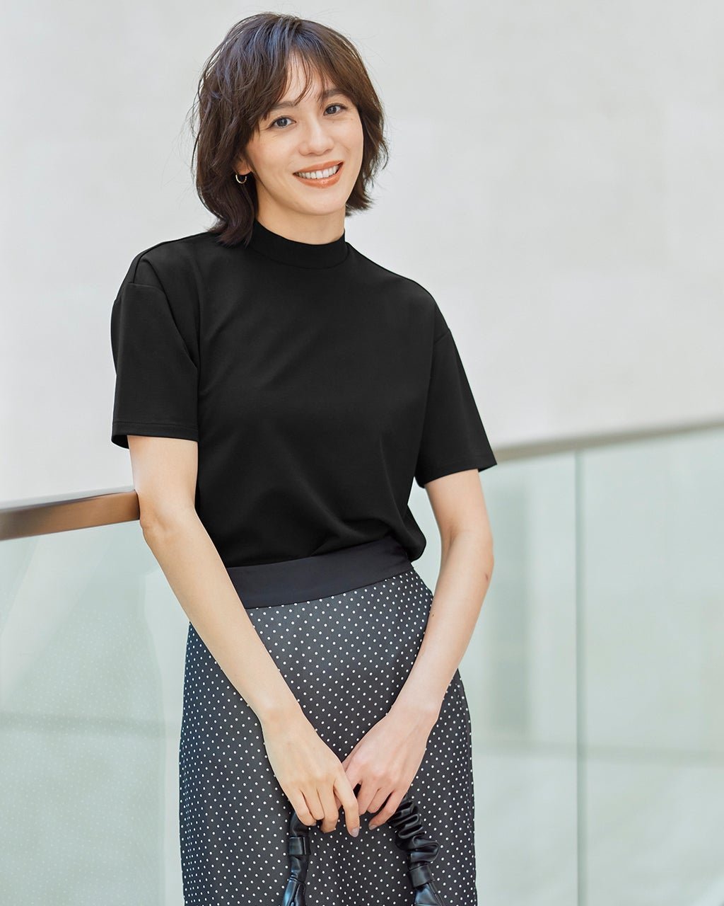 【ドゥクラッセ/DoCLASSE】のシルキーポンチ・リブモックネックT 人気、トレンドファッション・服の通販 founy(ファニー) 　ファッション　Fashion　レディースファッション　WOMEN　トップス・カットソー　Tops/Tshirt　シャツ/ブラウス　Shirts/Blouses　ロング / Tシャツ　T-Shirts　カットソー　Cut and Sewn　なめらか　Smooth　インナー　Inner　カットソー　Cut And Sew　ハイネック　High Neck　フォルム　Form　半袖　Short Sleeve　夏　Summer　 other-1|ID: prp329100004485561 ipo3291000000032153333