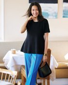 【ドゥクラッセ/DoCLASSE】のドライタッチニット・ペプラムトップス ブラック|ID: prp329100004485571 ipo3291000000031619626