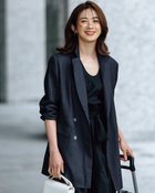 【ドゥクラッセ/DoCLASSE】の14番フレンチリネン・ダブルテーラードジャケット ダークネイビー|ID:prp329100004485573