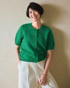 【ドゥクラッセ/DoCLASSE】のスクエアメッシュニット・半袖カーディガン グリーン|ID: prp329100004485574 ipo3291000000031619644