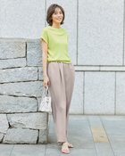 【ドゥクラッセ/DoCLASSE】のリネンタッチ・タックストレートパンツ63cm グレージュ|ID: prp329100004485578 ipo3291000000031619670