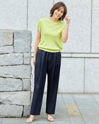 【ドゥクラッセ/DoCLASSE】のリネンタッチ・タックストレートパンツ63cm ミッドナイトブルー|ID: prp329100004485578 ipo3291000000031619672