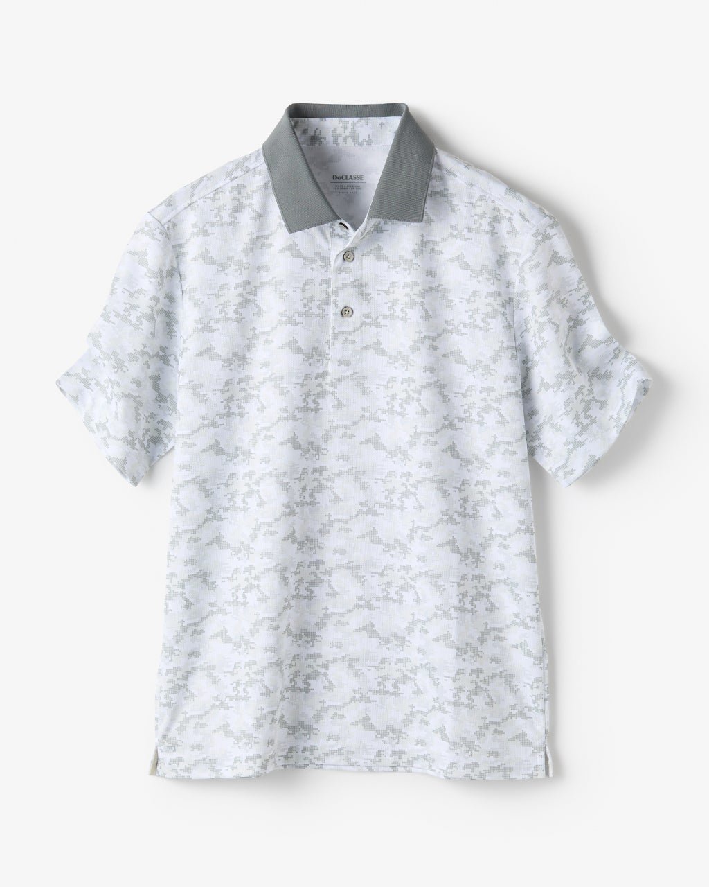 【ドゥクラッセ/DoCLASSE / MEN】の吸汗速乾UVカット台衿ゴルフポロ 半袖 インテリア・キッズ・メンズ・レディースファッション・服の通販 founy(ファニー) 　ファッション　Fashion　メンズファッション　MEN　トップス・カットソー　Tops/Tshirt/Men　シャツ　Shirts　ポロシャツ　Polo Shirts　なめらか　Smooth　ゴルフ　Golf　ジャケット　Jacket　ジャージ　Jersey　スリット　Slit　フラット　Flat　プリント　Print　メンズ　Mens　半袖　Short Sleeve　迷彩|ID: prp329100004485594 ipo3291000000031619791