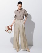 【ドゥクラッセ/DoCLASSE】のシルキーツイル・ギャザーワイドパンツ/75cm グレーベージュ|ID: prp329100004487220 ipo3291000000031633982