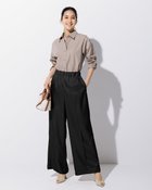 【ドゥクラッセ/DoCLASSE】のシルキーツイル・ギャザーワイドパンツ/75cm ブラック|ID: prp329100004487220 ipo3291000000031633983