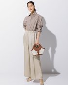 【ドゥクラッセ/DoCLASSE】のシルキーツイル・ギャザーワイドパンツ/75cm グレーベージュ|ID: prp329100004487220 ipo3291000000035894361