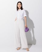 【ドゥクラッセ/DoCLASSE】の麻調スラブストレッチ・バギーワイド/71cm ホワイト|ID: prp329100004487221 ipo3291000000031633990