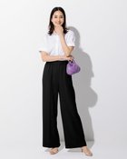 【ドゥクラッセ/DoCLASSE】の麻調スラブストレッチ・バギーワイド/71cm ブラック|ID: prp329100004487221 ipo3291000000031633991