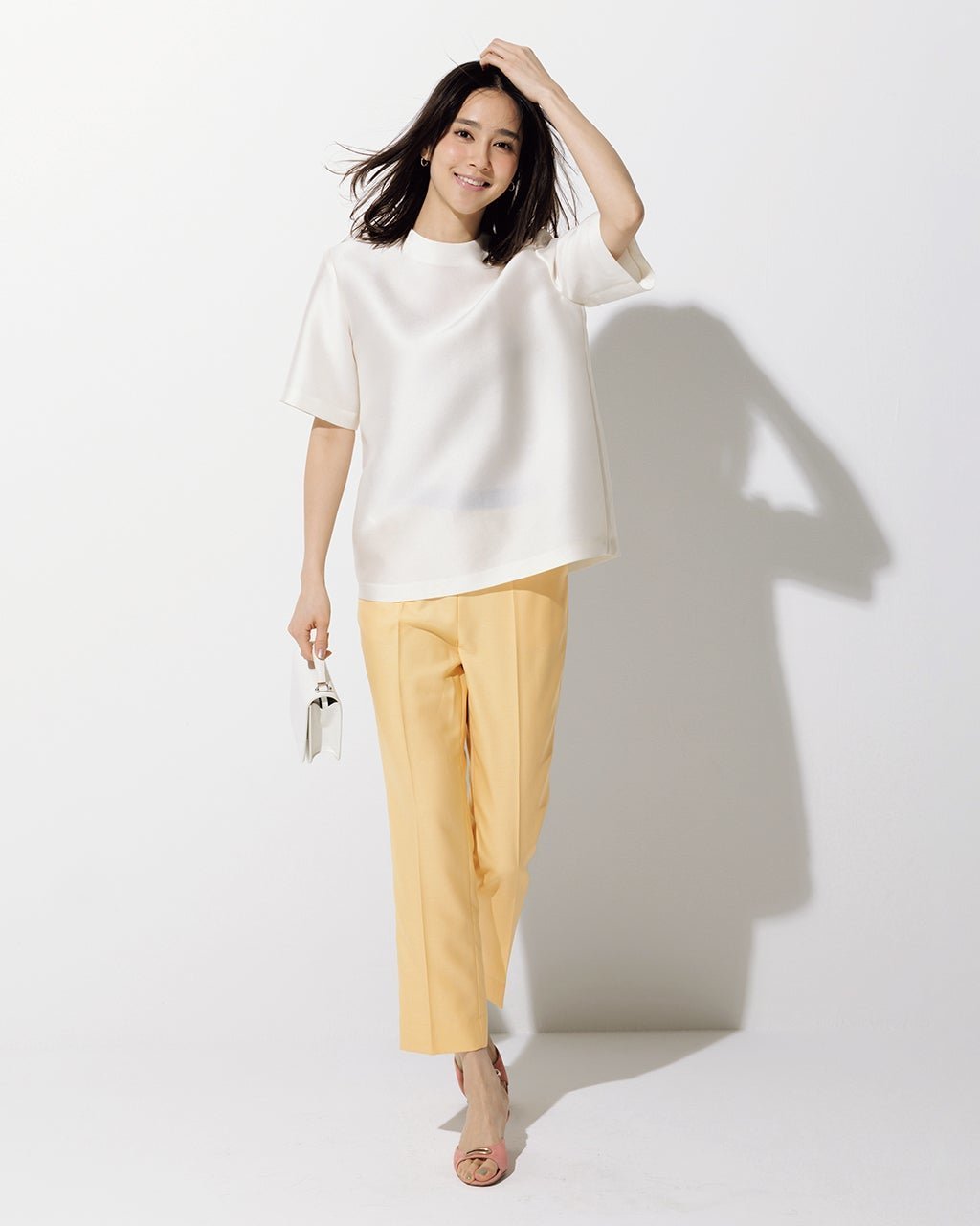 【ドゥクラッセ/DoCLASSE】のビエラツイル・ピンタックテーパード/64cm 人気、トレンドファッション・服の通販 founy(ファニー) 　ファッション　Fashion　レディースファッション　WOMEN　パンツ　Pants　イエロー　Yellow　オケージョン　Occasion　スマート　Smart　チェック　Check　フォルム　Form　ベスト　Vest　夏　Summer　ビジネス 仕事 通勤　Business　 other-1|ID: prp329100004487223 ipo3291000000031633997
