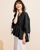 【ドゥクラッセ/DoCLASSE】のリヨセルコットン・ギャザードルマンブラウス ブラック|ID:prp329100004487234