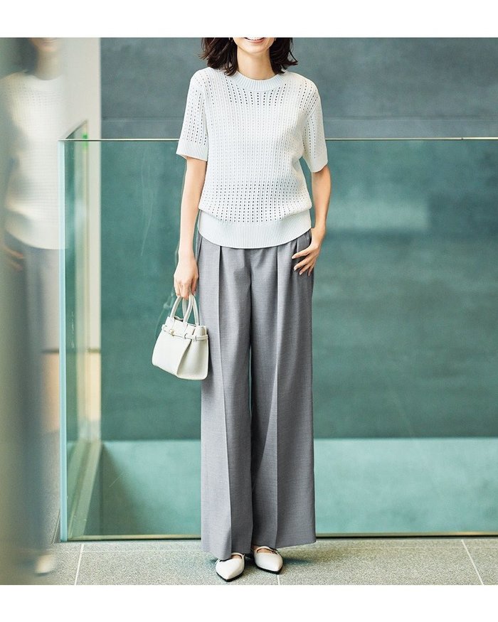 【ドゥクラッセ/DoCLASSE】のヘザーストレッチ・2タックワイドパンツ インテリア・キッズ・メンズ・レディースファッション・服の通販 founy(ファニー) https://founy.com/ ファッション Fashion レディースファッション WOMEN パンツ Pants ストレッチ Stretch スマート Smart 夏 Summer |ID: prp329100004487236 ipo3291000000031634049