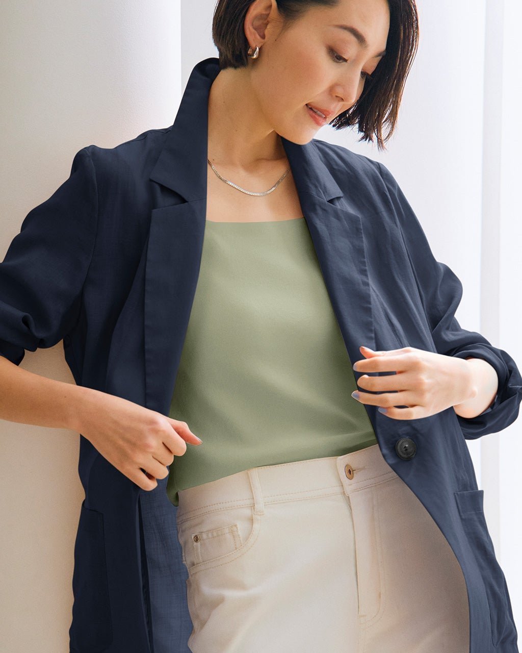 【ドゥクラッセ/DoCLASSE】の総針ニット・スクエアネックインナー インテリア・キッズ・メンズ・レディースファッション・服の通販 founy(ファニー) 　ファッション　Fashion　レディースファッション　Fashion for Women　トップス・カットソー　Cut & Sew Tops　ニット　Knit Tops & Sweaters　インナー　Innerwear　カーディガン　Cardigan, Knitwear　スクエア　Square, Square Shape　セーター　Sweater, Knitwear　ラップ　Wrap, Wrap Design　エレガント 上品　Elegant　カーキグレー|ID: prp329100004487238 ipo3291000000034122574