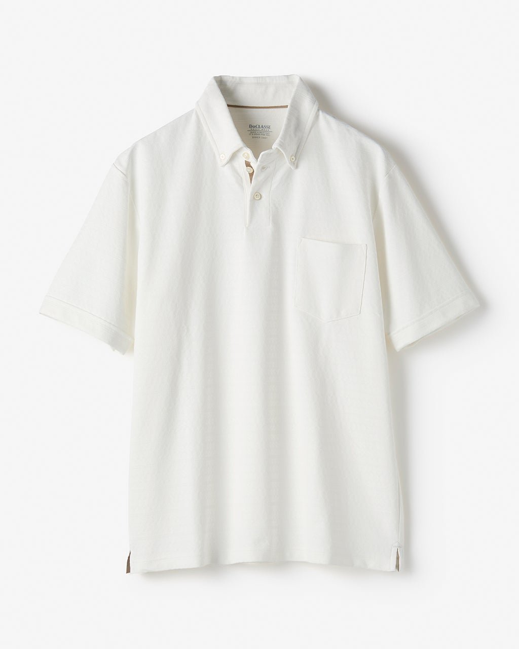 【ドゥクラッセ/DoCLASSE / MEN】の吸汗速乾ジャガードボーダーサラッとポロ 半袖 インテリア・キッズ・メンズ・レディースファッション・服の通販 founy(ファニー) 　ファッション　Fashion　メンズファッション　MEN　トップス・カットソー　Tops/Tshirt/Men　シャツ　Shirts　ポロシャツ　Polo Shirts　NEW・新作・新着・新入荷　New Arrivals　ゴルフ　Golf　スポーツ　Sports　スリット　Slit　ボーダー　Border　メンズ　Mens　半袖　Short Sleeve　オフホワイト|ID: prp329100004503346 ipo3291000000031780368