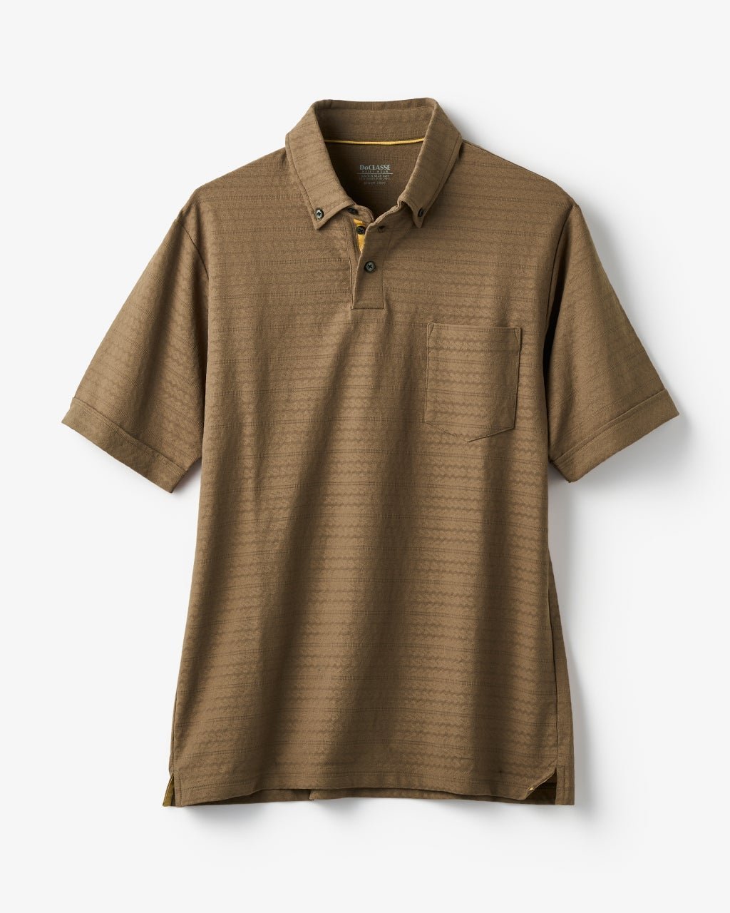 【ドゥクラッセ/DoCLASSE / MEN】の吸汗速乾ジャガードボーダーサラッとポロ 半袖 インテリア・キッズ・メンズ・レディースファッション・服の通販 founy(ファニー) 　ファッション　Fashion　メンズファッション　MEN　トップス・カットソー　Tops/Tshirt/Men　シャツ　Shirts　ポロシャツ　Polo Shirts　NEW・新作・新着・新入荷　New Arrivals　ゴルフ　Golf　スポーツ　Sports　スリット　Slit　ボーダー　Border　メンズ　Mens　半袖　Short Sleeve　カーキベージュ|ID: prp329100004503346 ipo3291000000031780370