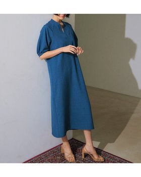 【ドゥクラッセ/DoCLASSE】のリネンタッチ・パフ袖サックワンピース 人気、トレンドファッション・服の通販 founy(ファニー) ファッション Fashion レディースファッション WOMEN ワンピース Dress NEW・新作・新着・新入荷 New Arrivals スリーブ Sleeve フォルム Form ロング Long |ID:prp329100004506534