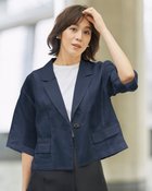 【ドゥクラッセ/DoCLASSE】のシアーラミー・クロップドジャケット ネイビー|ID: prp329100004522371 ipo3291000000031989262