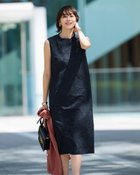 【ドゥクラッセ/DoCLASSE】のリーフ柄刺しゅう・コットンサックワンピース ダークネイビー|ID: prp329100004522374 ipo3291000000031989282