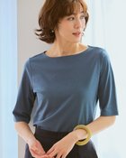 【ドゥクラッセ/DoCLASSE】のボートネック・5分袖/スーピマ・ドゥクラッセTシャツ グレーブルー|ID: prp329100004522376 ipo3291000000031989290