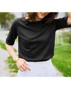 【ドゥクラッセ/DoCLASSE】のボートネック・5分袖/スーピマ・ドゥクラッセTシャツ ブラック|ID: prp329100004522376 ipo3291000000031989294