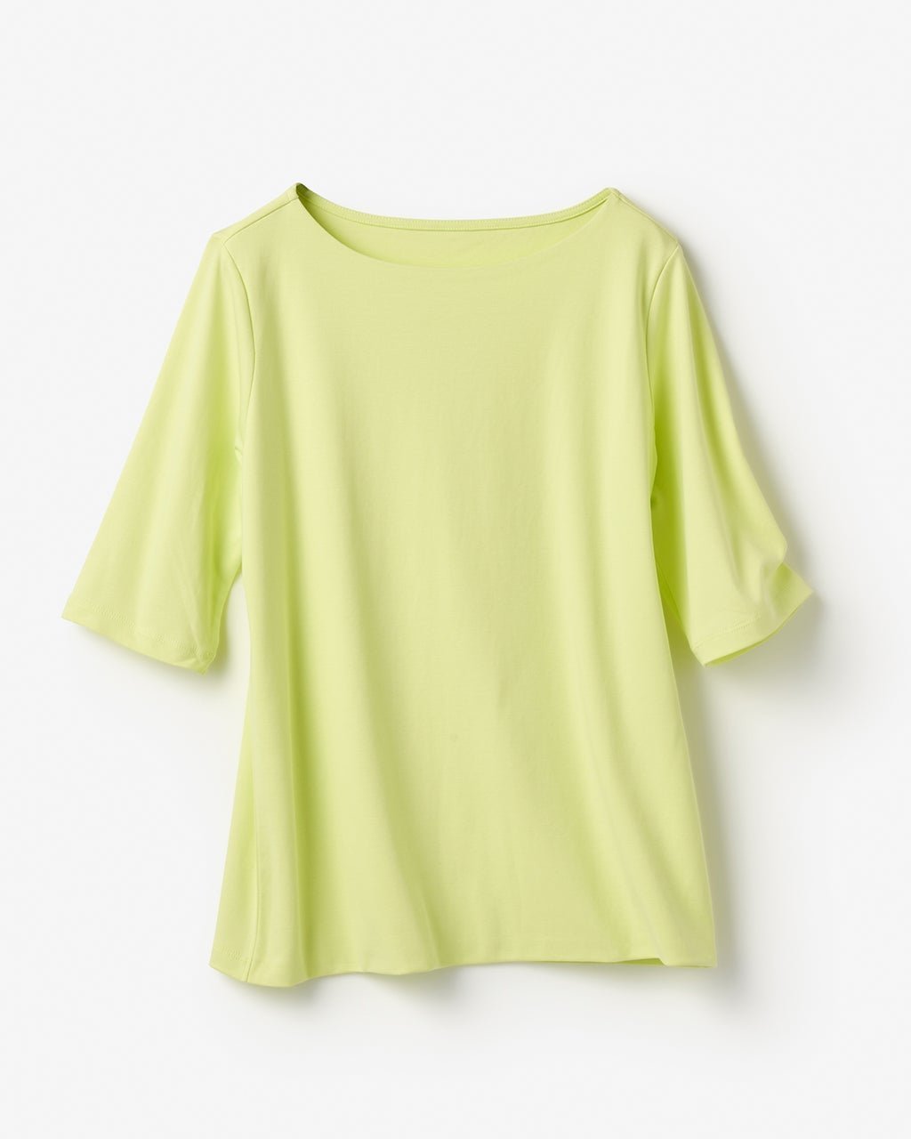 【ドゥクラッセ/DoCLASSE】のボートネック・5分袖/スーピマ・ドゥクラッセTシャツ インテリア・キッズ・メンズ・レディースファッション・服の通販 founy(ファニー) 　ファッション　Fashion　レディースファッション　WOMEN　トップス・カットソー　Tops/Tshirt　シャツ/ブラウス　Shirts/Blouses　ロング / Tシャツ　T-Shirts　カットソー　Cut and Sewn　インナー　Inner　カシミヤ　Cashmere　カットソー　Cut And Sew　シンプル　Simple　ジャケット　Jacket　ダブル　Double　デニム　Denim　定番　Standard　なめらか　Smooth　人気　Popularity　パール　Pearl　フロント　Front　ベーシック　Basic　半袖　Short Sleeve　NEW・新作・新着・新入荷　New Arrivals　おすすめ　Recommend　夏　Summer　エレガント 上品　Elegant　ビジネス 仕事 通勤　Business　アップルイエロー|ID: prp329100004522376 ipo3291000000031989296