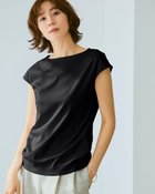 【ドゥクラッセ/DoCLASSE】のボートネック・フレンチ袖/スーピマ・ドゥクラッセTシャツ ブラック|ID: prp329100004522377 ipo3291000000031989308