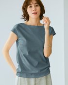 【ドゥクラッセ/DoCLASSE】のボートネック・フレンチ袖/スーピマ・ドゥクラッセTシャツ グレーブルー|ID: prp329100004522377 ipo3291000000031989310