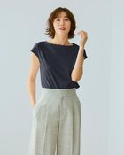 【ドゥクラッセ/DoCLASSE】のボートネック・フレンチ袖/スーピマ・ドゥクラッセTシャツ ミッドナイトブルー|ID: prp329100004522377 ipo3291000000031989312