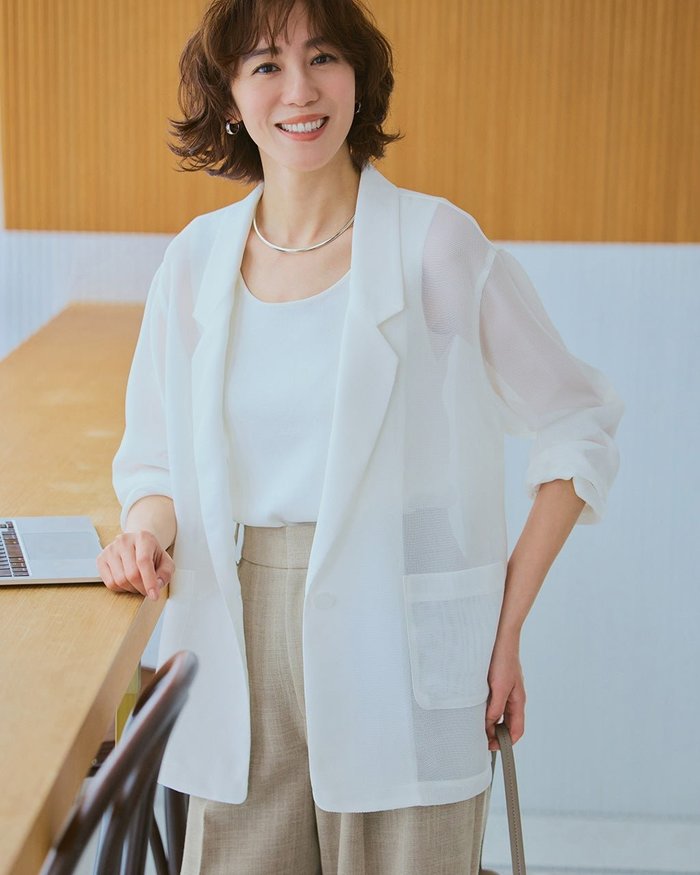【ドゥクラッセ/DoCLASSE】のからみ織り・メッシュジャケット インテリア・キッズ・メンズ・レディースファッション・服の通販 founy(ファニー) https://founy.com/ ファッション Fashion レディースファッション WOMEN アウター Coat Outerwear ジャケット Jackets NEW・新作・新着・新入荷 New Arrivals おすすめ Recommend ジャケット Jacket トレンド Trend メッシュ Mesh リラックス Relax 夏 Summer |ID: prp329100004522388 ipo3291000000031989399