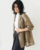 【ドゥクラッセ/DoCLASSE】のからみ織り・メッシュジャケット ダークトープ|ID: prp329100004522388 ipo3291000000031989407