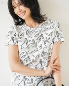 【ドゥクラッセ/DoCLASSE】の綿スラブ・総柄プリントTシャツ ブラック×ホワイト|ID: prp329100004522398 ipo3291000000032426774