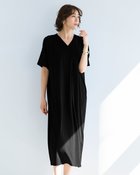 【ドゥクラッセ/DoCLASSE】のUVスラブ・フロントタックワンピース/長め丈 ブラック|ID: prp329100004522402 ipo3291000000031989489