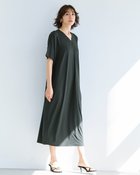 【ドゥクラッセ/DoCLASSE】のUVスラブ・フロントタックワンピース/長め丈 カーキグレー|ID: prp329100004522402 ipo3291000000031989491