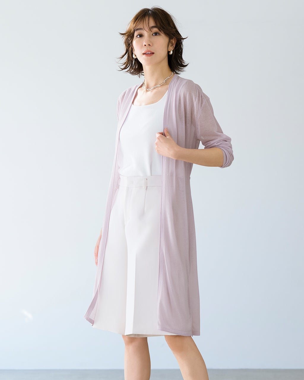 【ドゥクラッセ/DoCLASSE】のライトシアー・ベルト付きロングカーディガン インテリア・キッズ・メンズ・レディースファッション・服の通販 founy(ファニー) 　ファッション　Fashion　レディースファッション　WOMEN　トップス・カットソー　Tops/Tshirt　カーディガン　Cardigans　ベルト　Belts　NEW・新作・新着・新入荷　New Arrivals　カーディガン　Cardigan　サマー　Summer　シアー　Sheer　ロング　Long　エレガント 上品　Elegant　夏　Summer　ライラック|ID: prp329100004522408 ipo3291000000031989534