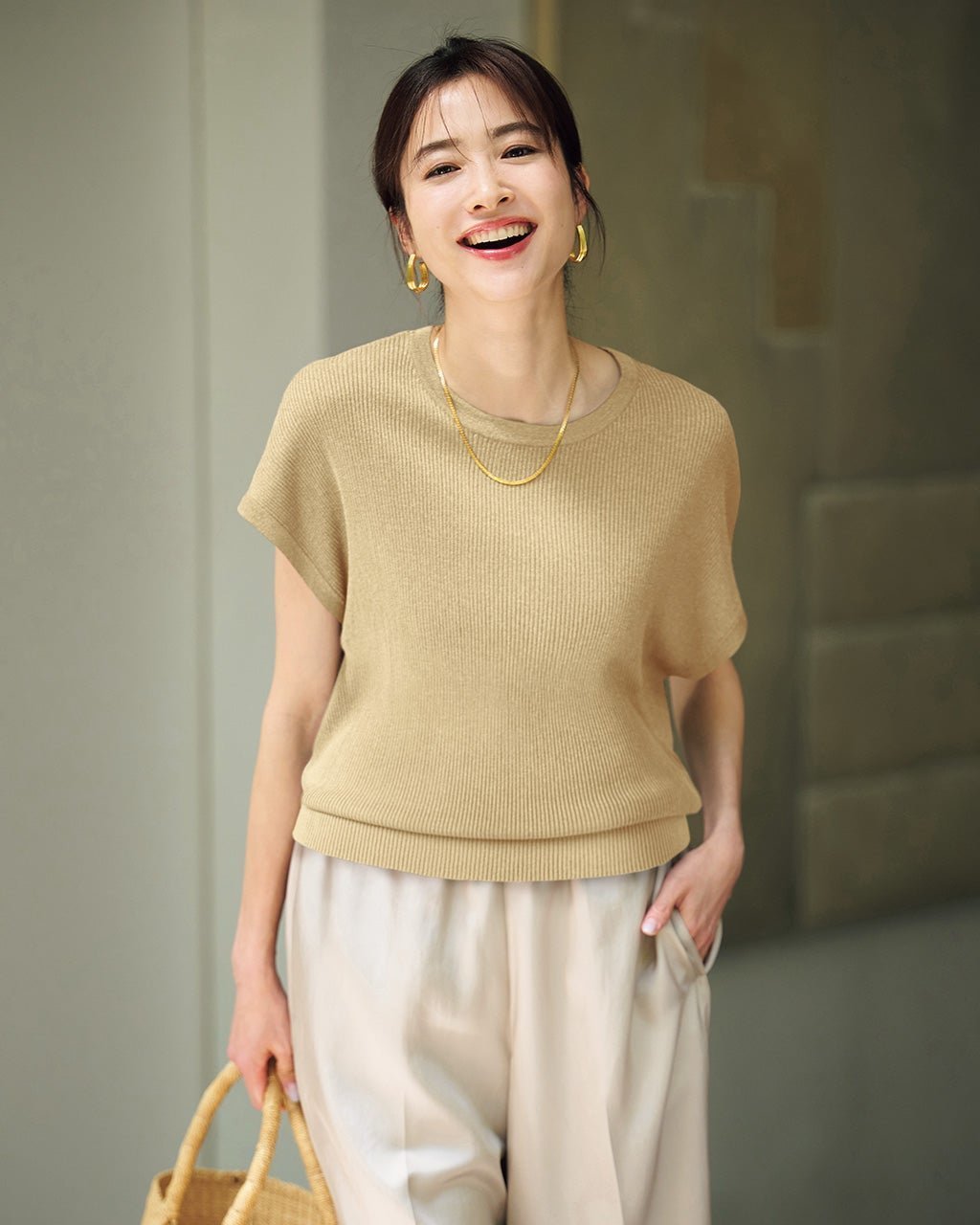 【ドゥクラッセ/DoCLASSE】の光沢リブ・フレンチ袖ニット 人気、トレンドファッション・服の通販 founy(ファニー) 　ファッション　Fashion　レディースファッション　Ladies' Fashion Online　トップス・カットソー　Tops/Tshirt　ニット　Knit Tops　サマー　Summer　リブニット　Rib Knit　 other-1|ID: prp329100004522413 ipo3291000000032426782