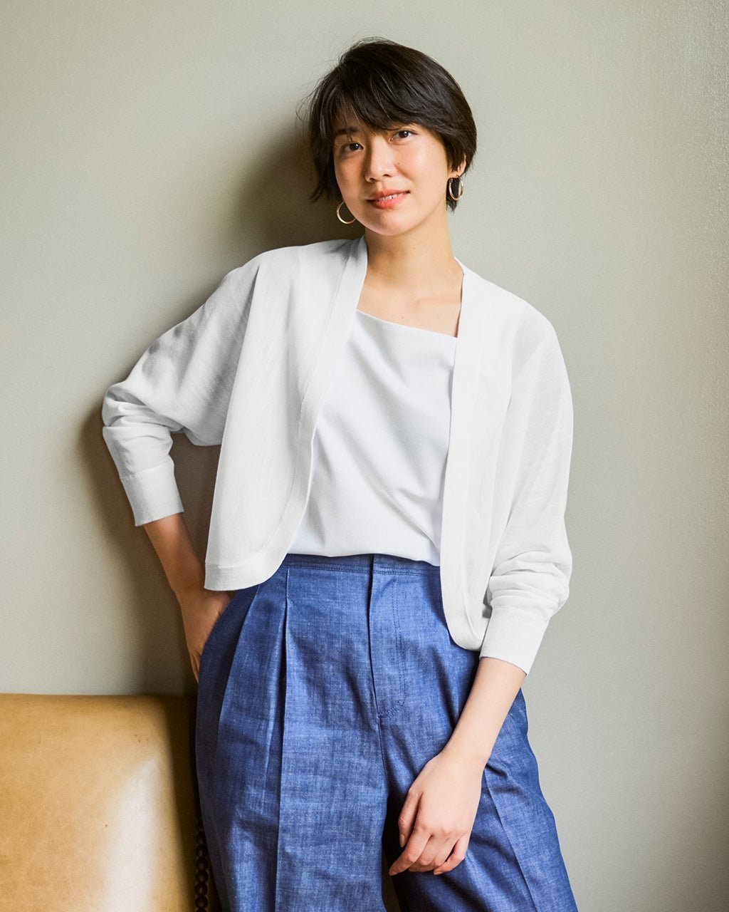 【ドゥクラッセ/DoCLASSE】のシアーニット・ボレロカーディガン インテリア・キッズ・メンズ・レディースファッション・服の通販 founy(ファニー) 　ファッション　Fashion　レディースファッション　WOMEN　トップス・カットソー　Tops/Tshirt　ニット　Knit Tops　カーディガン　Cardigans　NEW・新作・新着・新入荷　New Arrivals　カーディガン　Cardigan　シンプル　Simple　ボレロ　Bolero　ホワイト|ID: prp329100004522414 ipo3291000000031989571