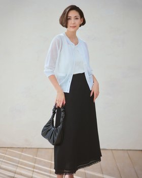 【ドゥクラッセ/DoCLASSE】 シアーニット・7分袖カーディガン人気、トレンドファッション・服の通販 founy(ファニー) ファッション Fashion レディースファッション WOMEN トップス・カットソー Tops/Tshirt ニット Knit Tops カーディガン Cardigans NEW・新作・新着・新入荷 New Arrivals カーディガン Cardigan バランス Balance ポケット Pocket |ID:prp329100004522415