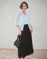【ドゥクラッセ/DoCLASSE】のシアーニット・7分袖カーディガン 人気、トレンドファッション・服の通販 founy(ファニー) ファッション Fashion レディースファッション WOMEN トップス・カットソー Tops/Tshirt ニット Knit Tops カーディガン Cardigans NEW・新作・新着・新入荷 New Arrivals カーディガン Cardigan バランス Balance ポケット Pocket |ID:prp329100004522415
