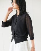 【ドゥクラッセ/DoCLASSE】のシアーニット・7分袖カーディガン 人気、トレンドファッション・服の通販 founy(ファニー) ファッション Fashion レディースファッション WOMEN トップス・カットソー Tops/Tshirt ニット Knit Tops カーディガン Cardigans NEW・新作・新着・新入荷 New Arrivals カーディガン Cardigan バランス Balance ポケット Pocket thumbnail ブラック|ID: prp329100004522415 ipo3291000000031989577